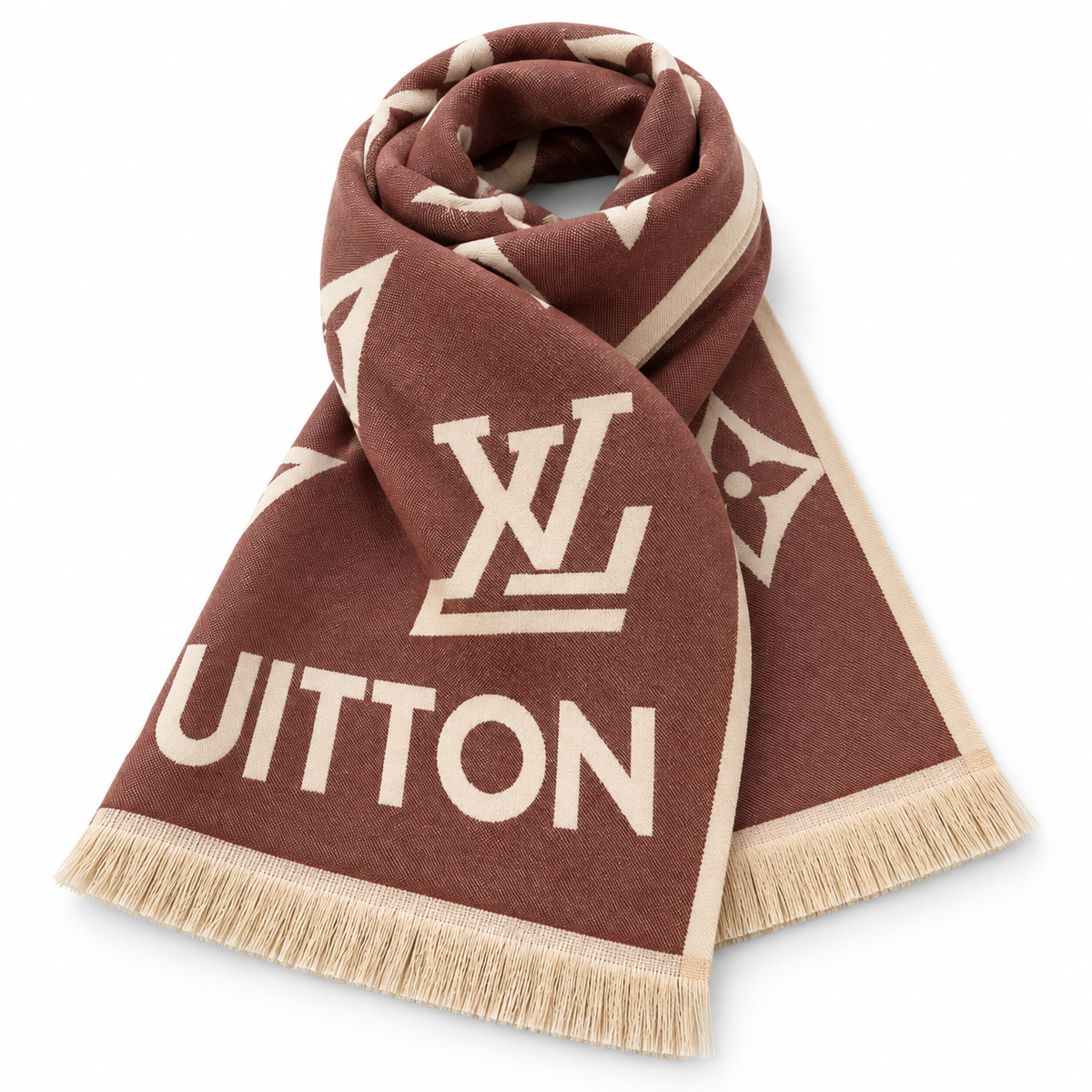 Louis Vuitton Style Oversized Monogram Scarf