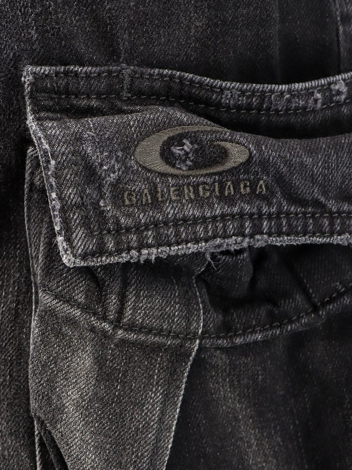 Balenciaga Cargo Black Denim Trousers Men
