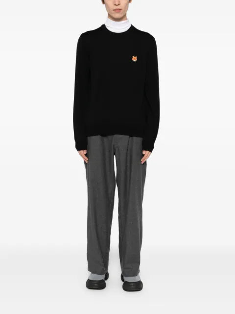 Maison Kitsuné embroidered-logo patch jumper