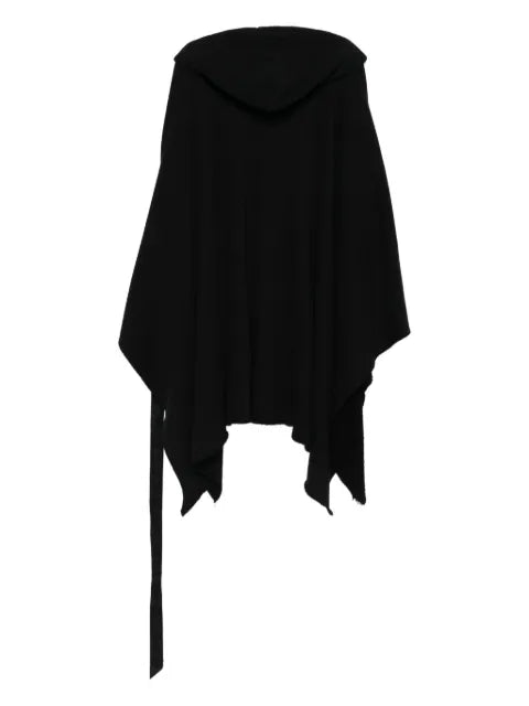 Rick Owens DRKSHDW raw-edge drawstring poncho hoodie