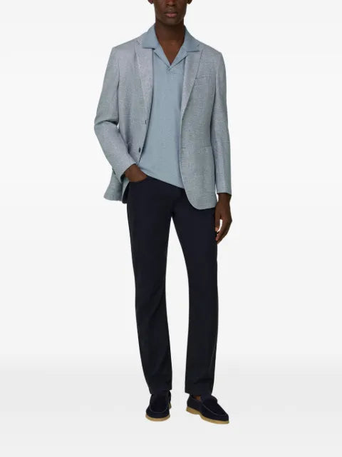 Boggi Milano B jersey micro textured jacket in a linen and cotton blend