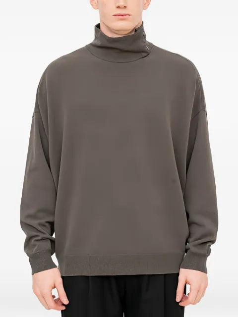 Devoa buttoned high-neck sweater