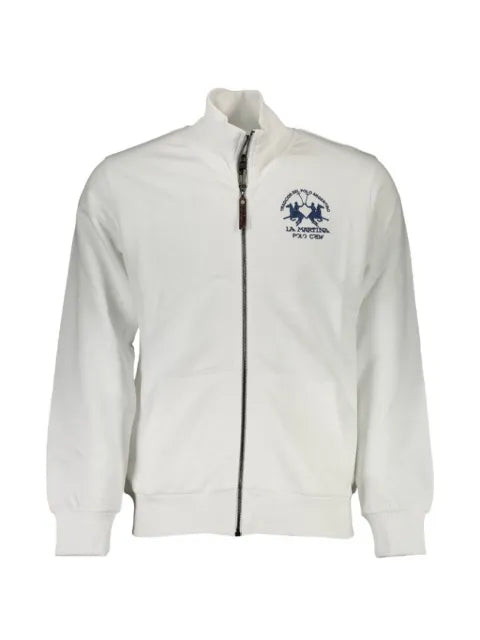 La Martina logo-embroidered zip-up sweater