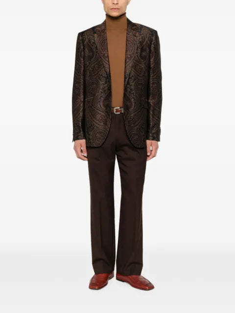 ETRO single-breasted wool-blend jacquard jacket with Paisley motif