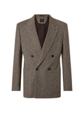 Zegna light beige and dark brown wool and cashmere jacket