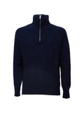 AMARANTO  half-zip ribbed-knit sweater