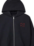 Purple Brand logo-embroidered zip-up hoodie