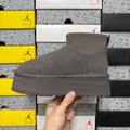 UGG Classic Ultra Mini Platform Boot – Women’s Suede Ankle Boot with Neoprene Collar in Charcoal