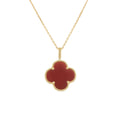 Van Cleef & Arpels CLOVER NECKLACE GOLD CARNELIAN