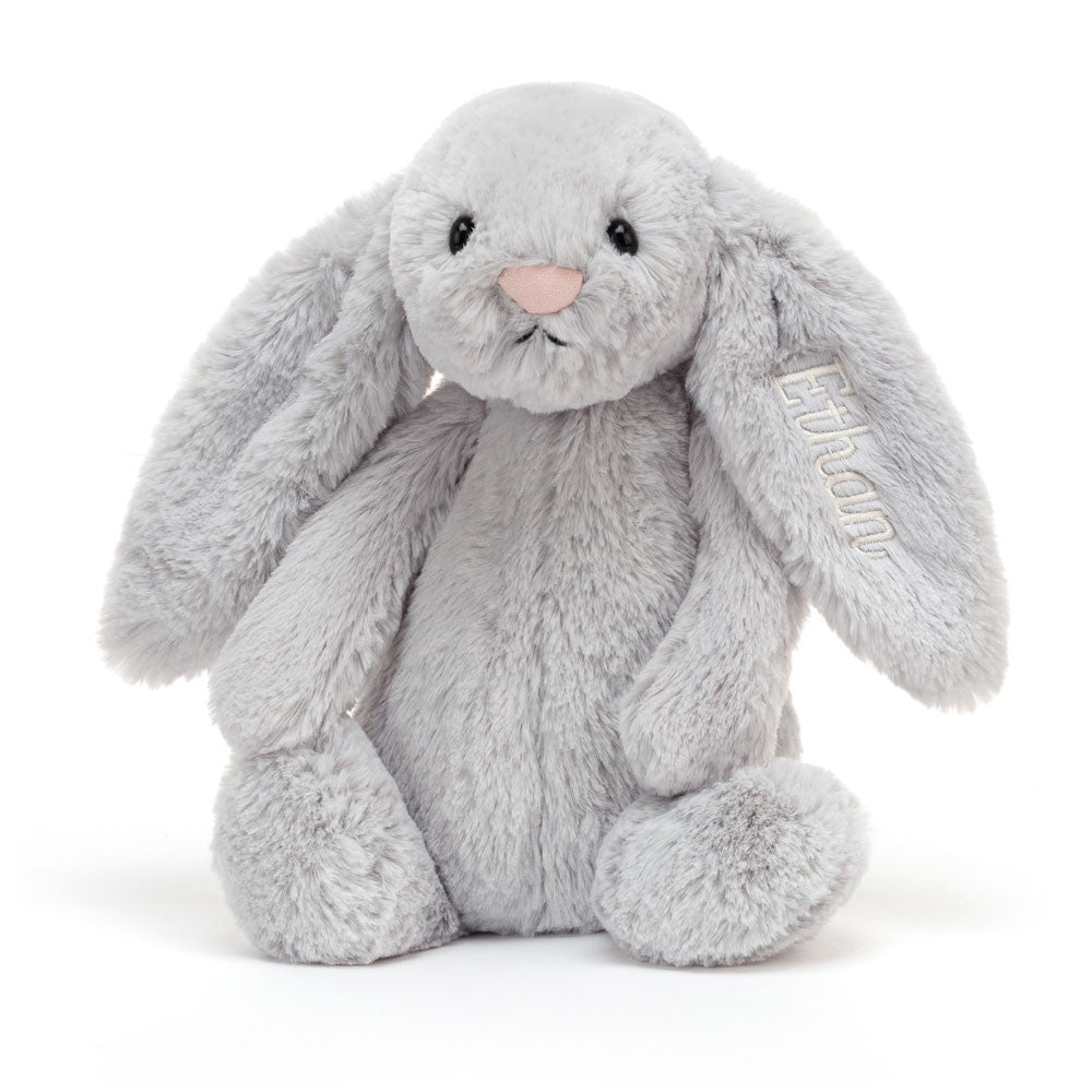 Personalized Bashful Silver Bunny Medium