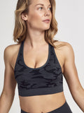 Seamless Green Camo Sports Bra