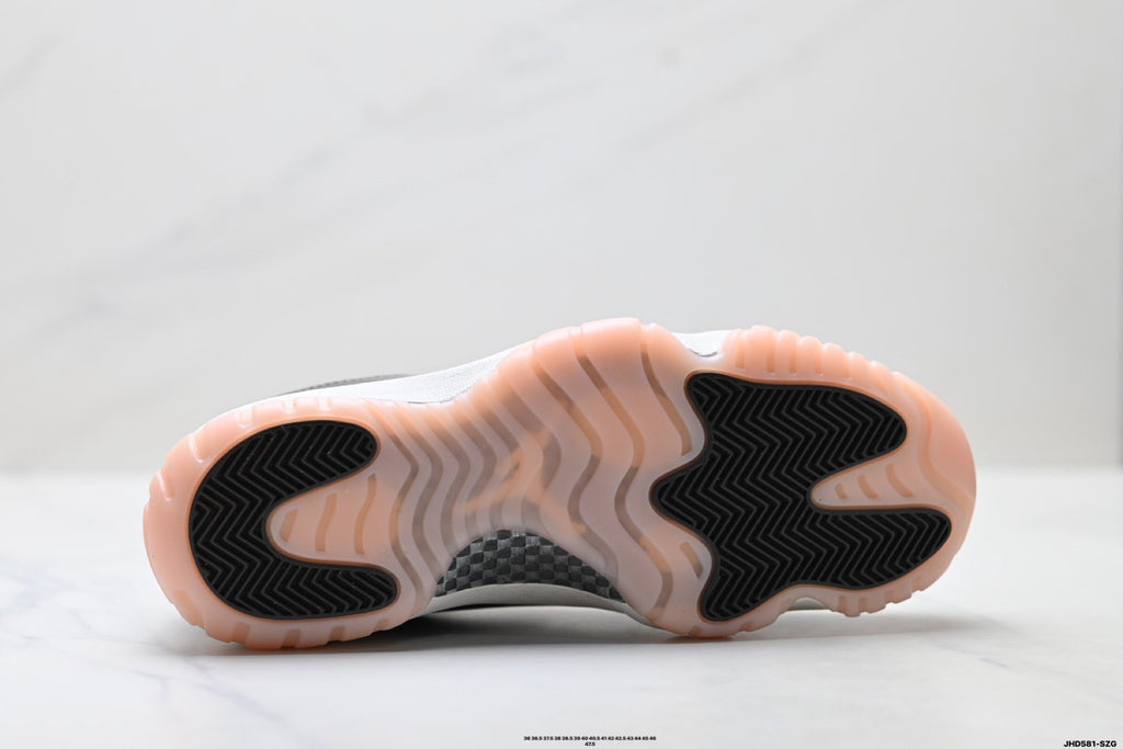 Air Jordan 11 Retro White Black and Pink Unisex Sneakers Style 21