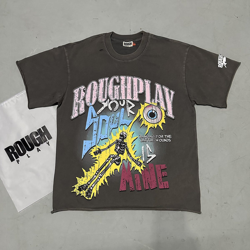 Rough Play Colorful Tour Skeleton Graphic T-Shirt