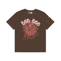 Sp5der Brown Spiderweb Star Graphic T-Shirt