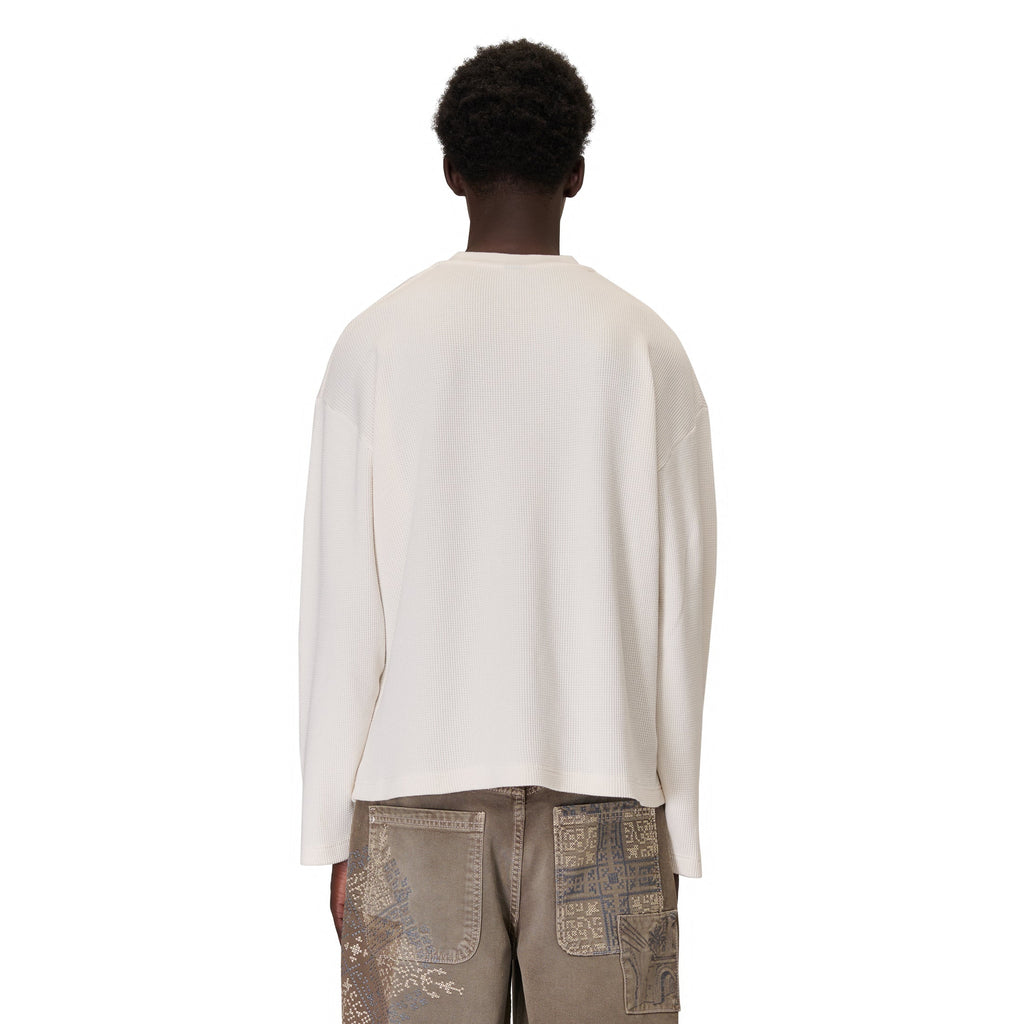 "aziza" waffle Longsleeve off white