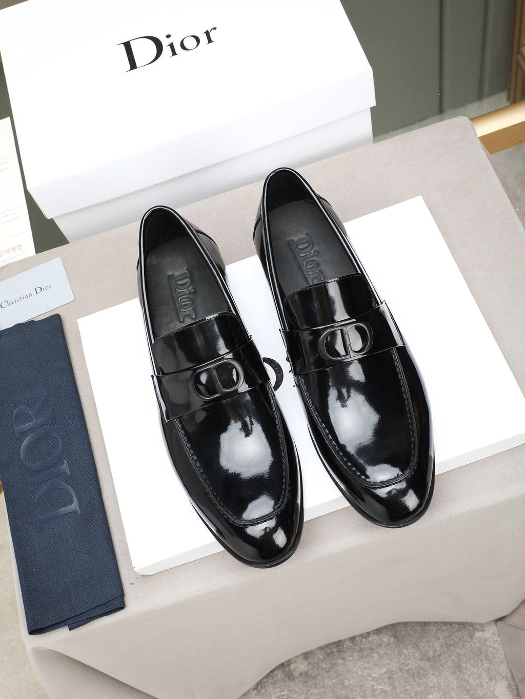 Dior Black Patent Leather Loafers