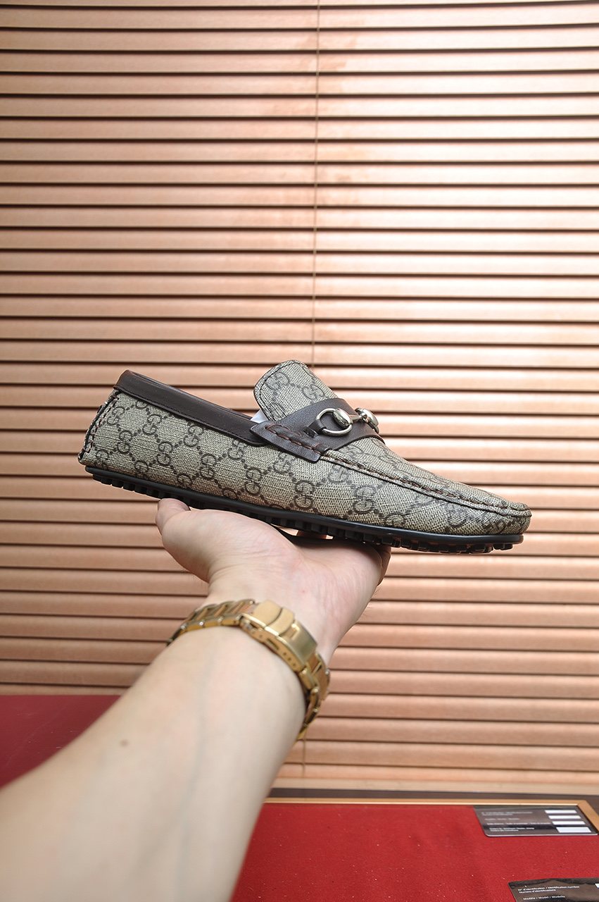 Gucci Monogram Horsebit Loafers