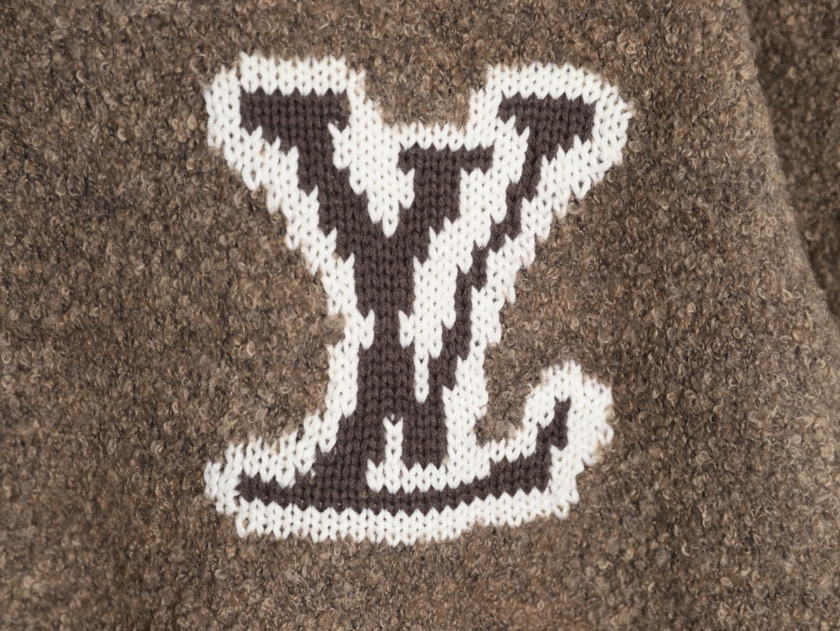 Louis Vuitton 22FW Large LV-Motif Knit Sweater - Brown